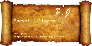 Pacsai Julianna névjegykártya